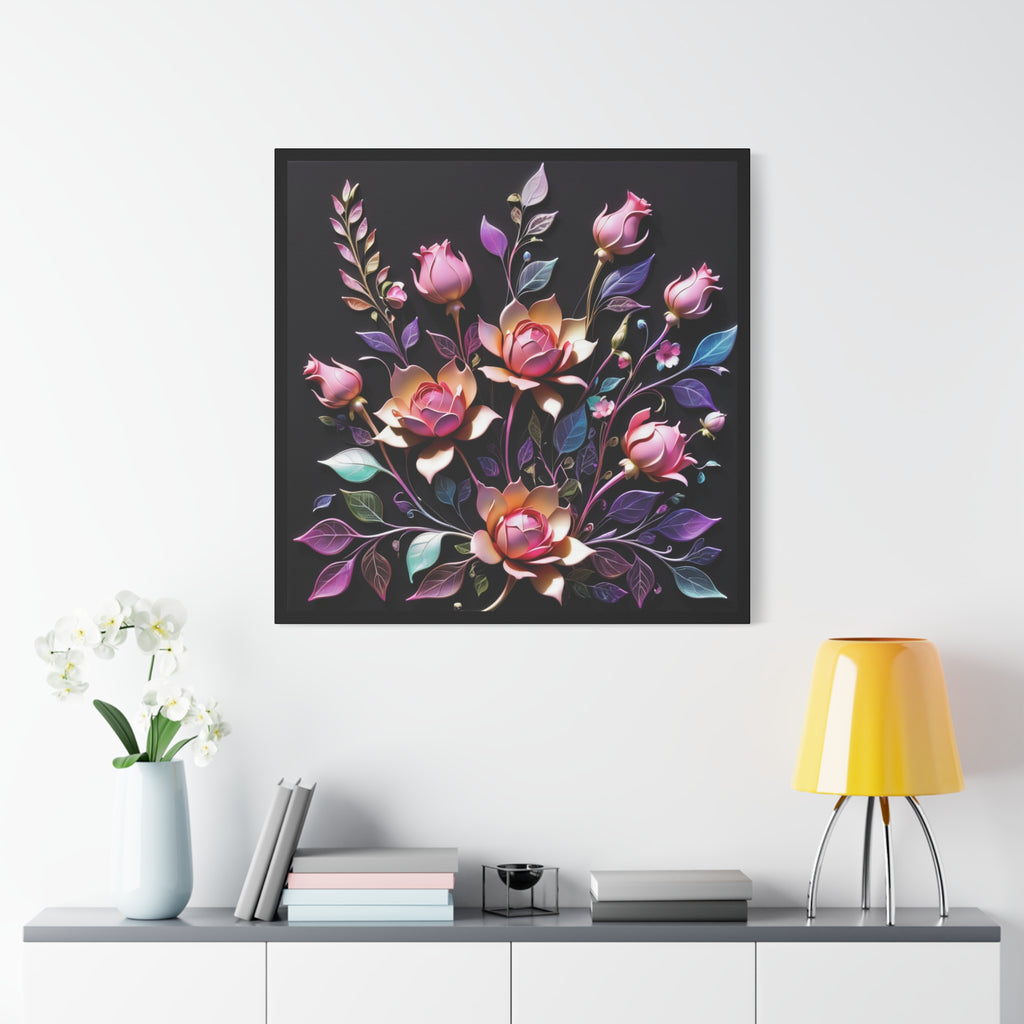 Metallic Floral 3D Canvas Print