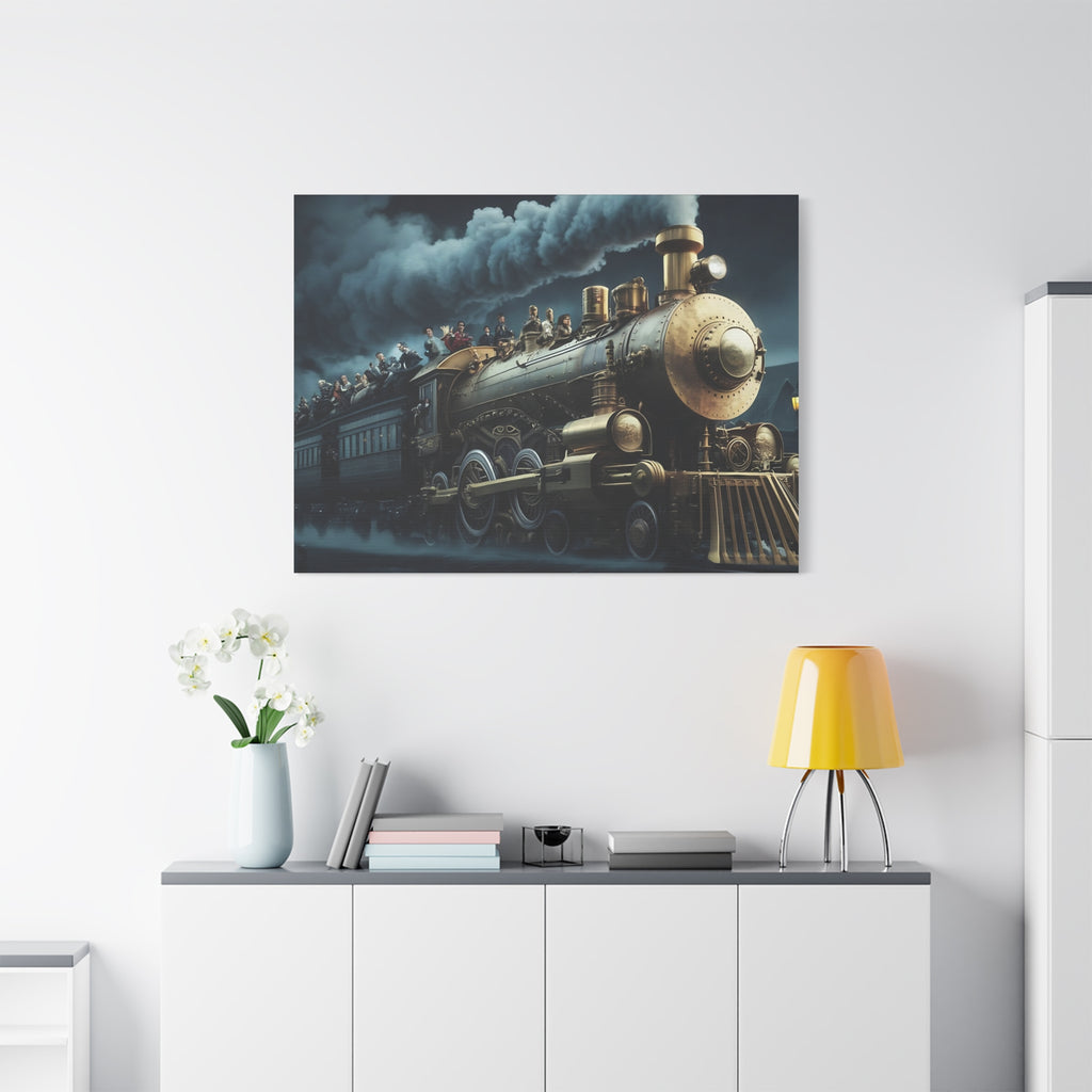 Vintage Train Canvas Print, Lyrically Influenced Art, Riders on the Storm