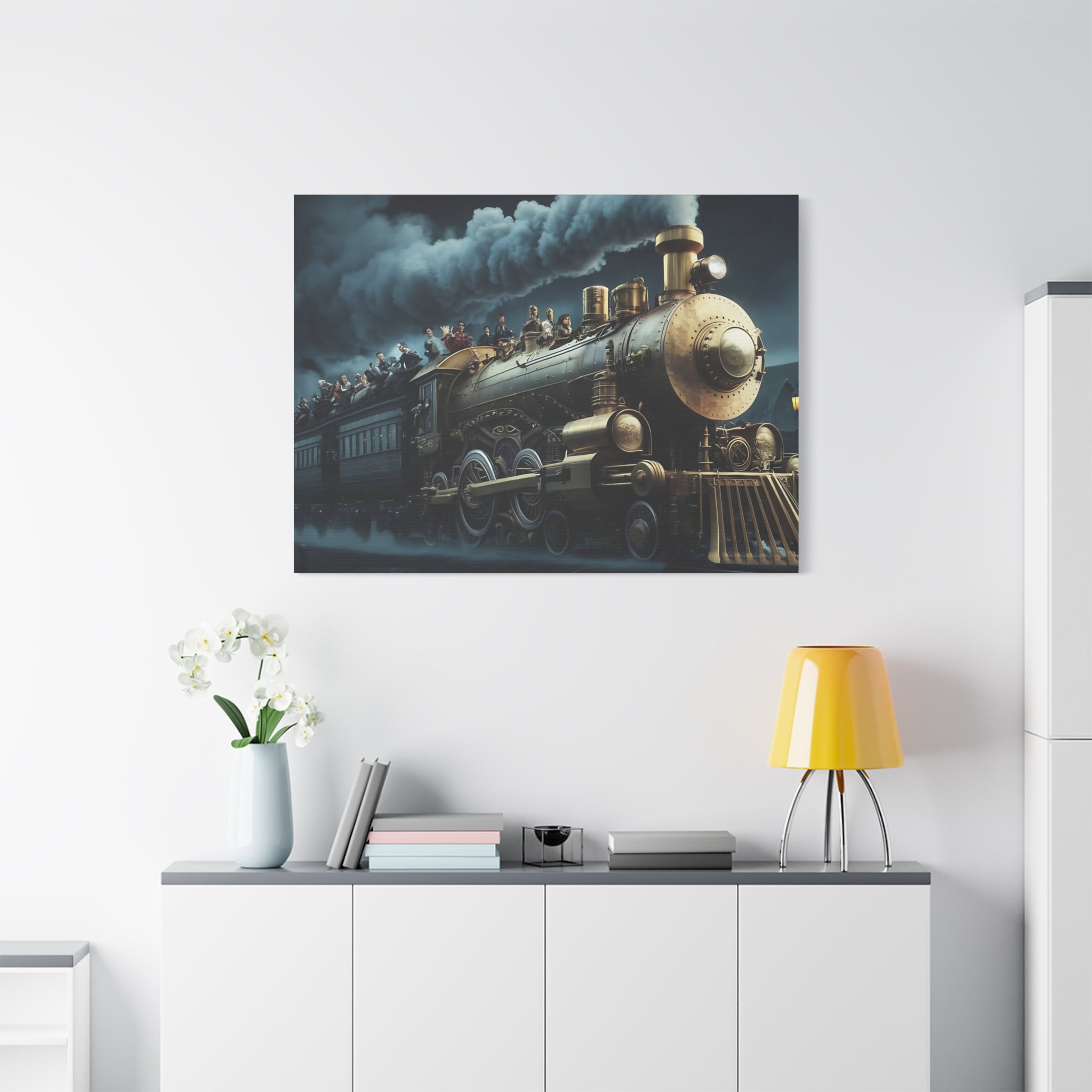 Vintage Train Canvas Print, Lyrically Influenced Art, Riders on the Storm
