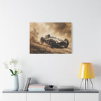 Vintage Racecar Wall Art Canvas – Sepia Classic Motorsport Print
