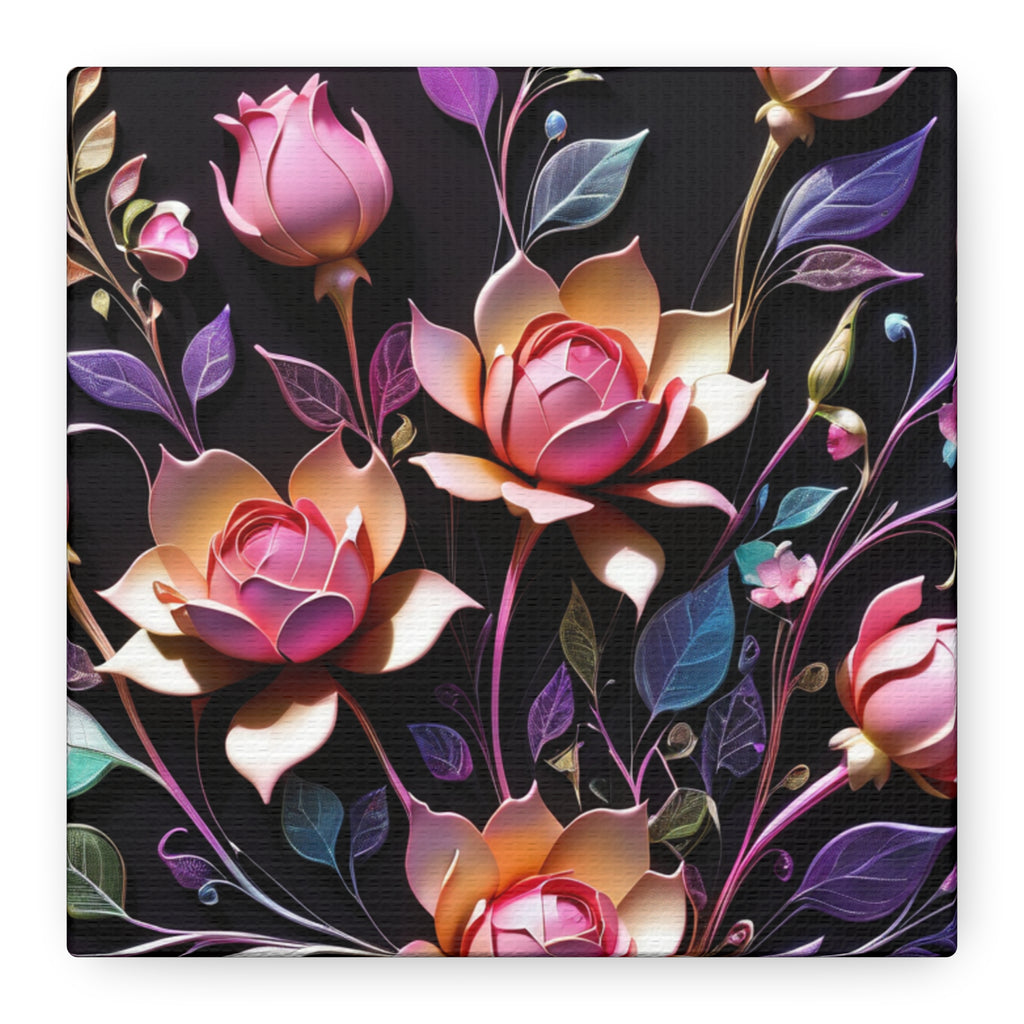 Metallic Floral 3D Canvas Print