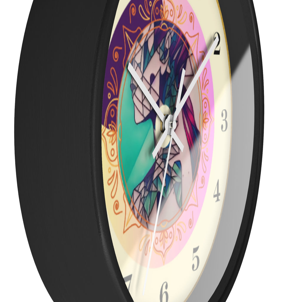 Teen Girl Tattoo Art Wall Clock — Non‑Ticking Bedroom Decor