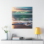 Ocean Waves Photographic Acrylic Glass Premium Wall Art Set of 3 Panels