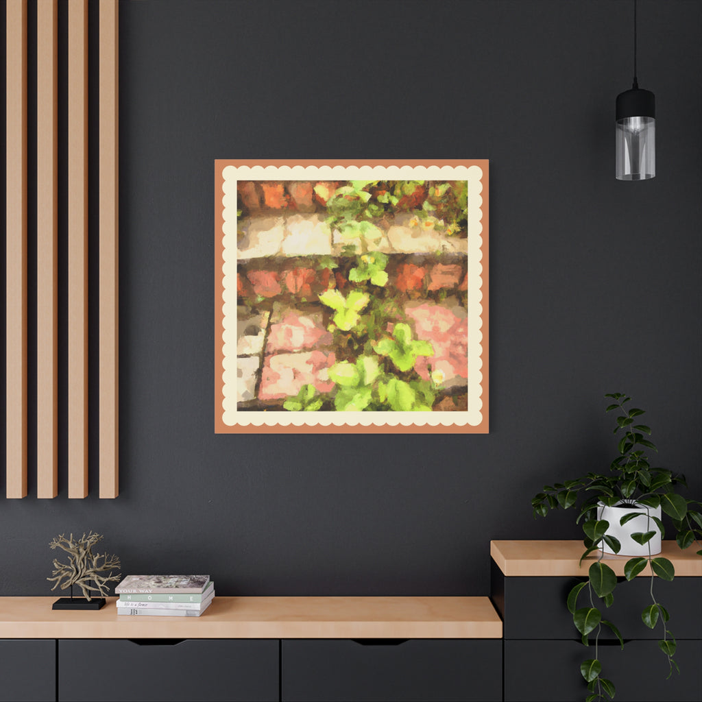 Botanical Brick Path Matte Canvas Wall Art — Stretched 1.25"