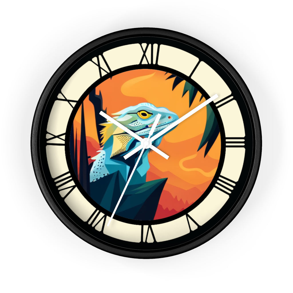 Bearded Dragon Wall Clock with Roman Numerals