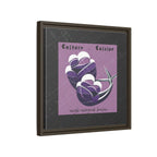 Framed Matte Canvas Print —Mediterranean 'Culture • Cuisine' Abstract Purple Poster Art
