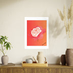 Red Rose Signed Digital Art Paper Poster