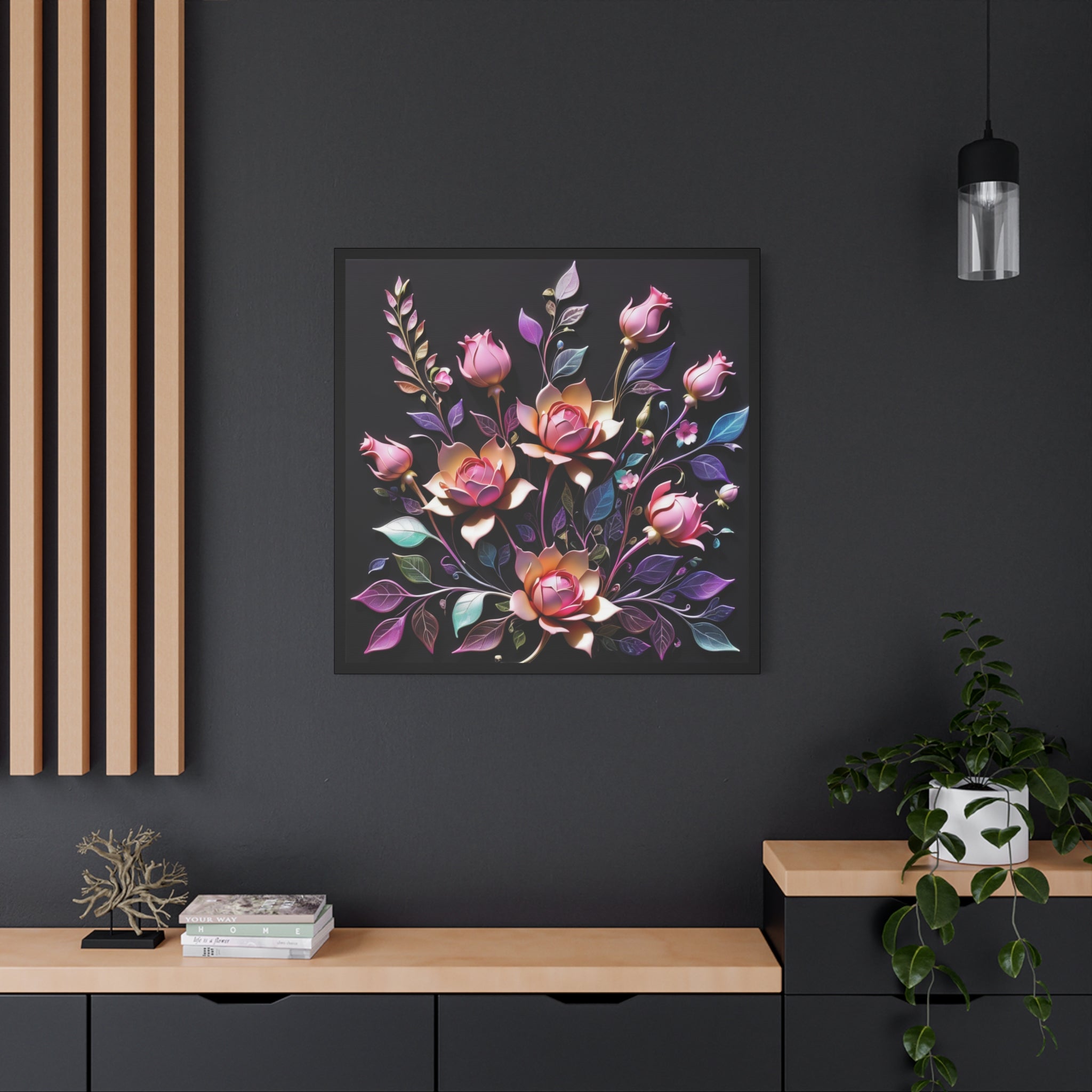 Metallic Floral 3D Canvas Print