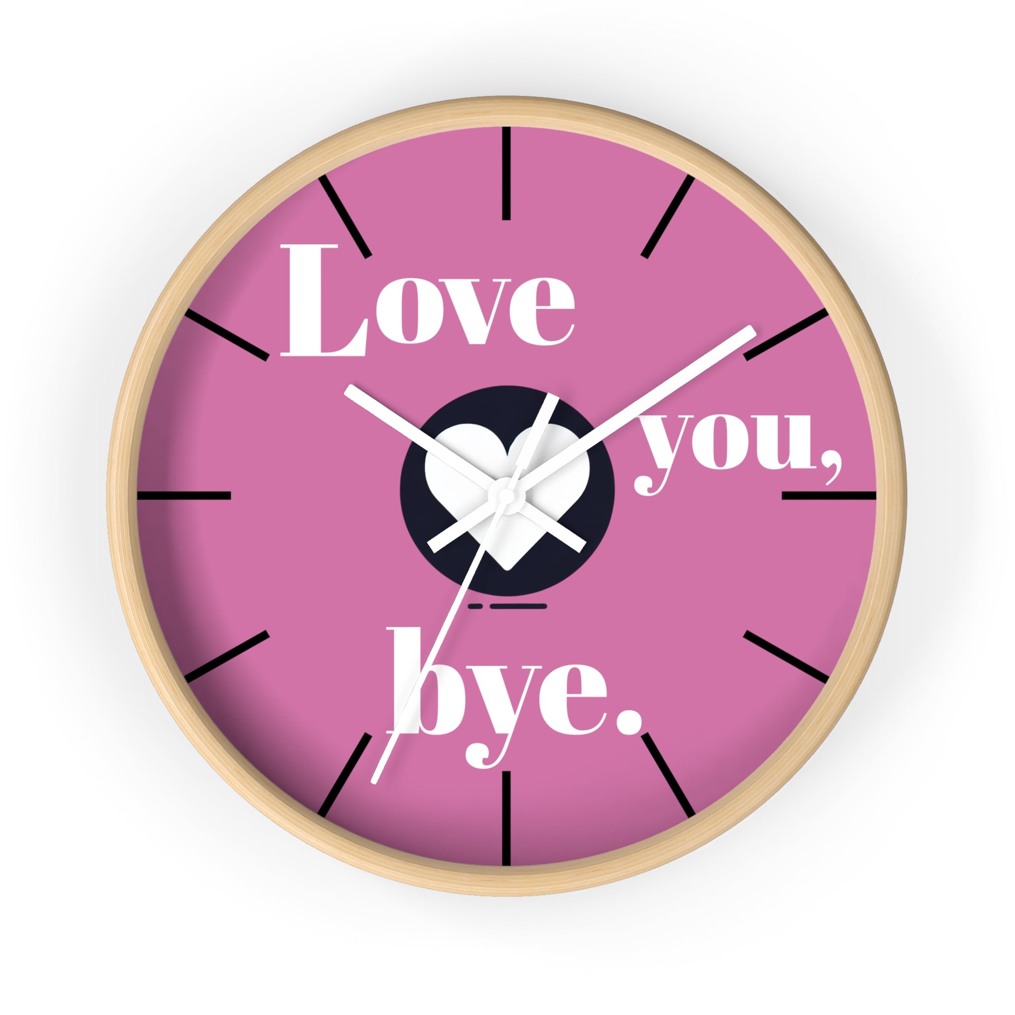 Wall Clock, Love You Bye, Romantic Home Decor, Cute Gift for Couples, Unique Anniversary Present, Bedroom Wall Art, Love Quote Decor,