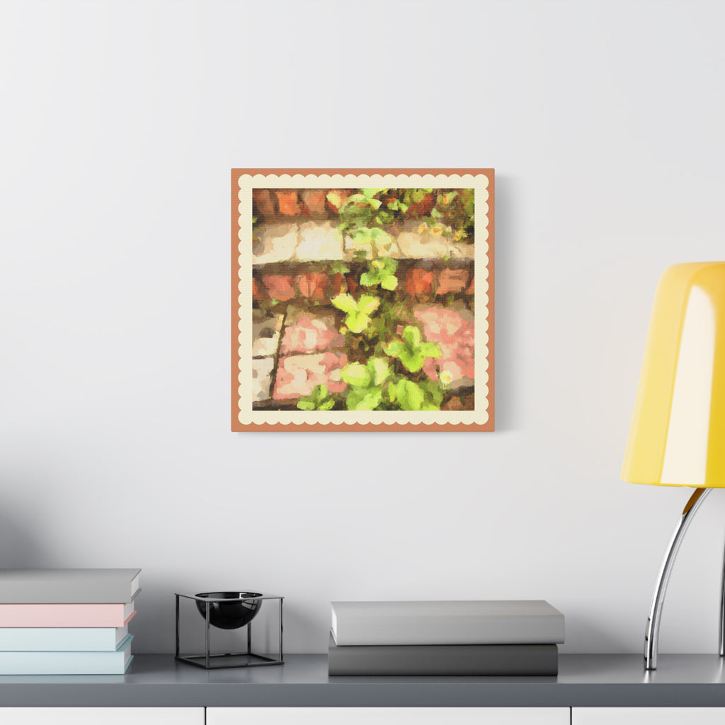 Botanical Brick Path Matte Canvas Wall Art — Stretched 1.25"