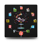 Cosmic Splash Acrylic Wall Clock — Colorful Numbered Modern Art Clock