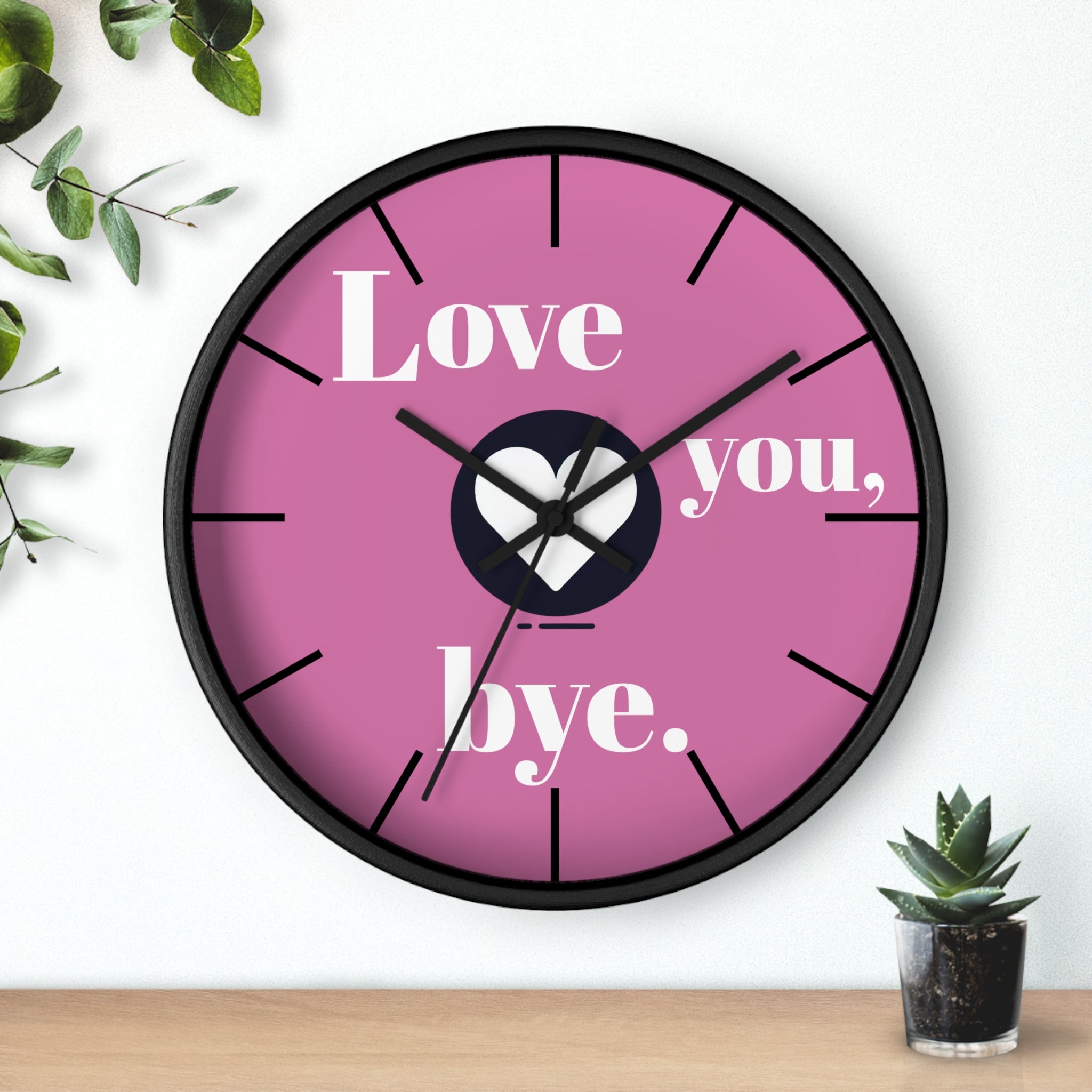 Wall Clock, Love You Bye, Romantic Home Decor, Cute Gift for Couples, Unique Anniversary Present, Bedroom Wall Art, Love Quote Decor,