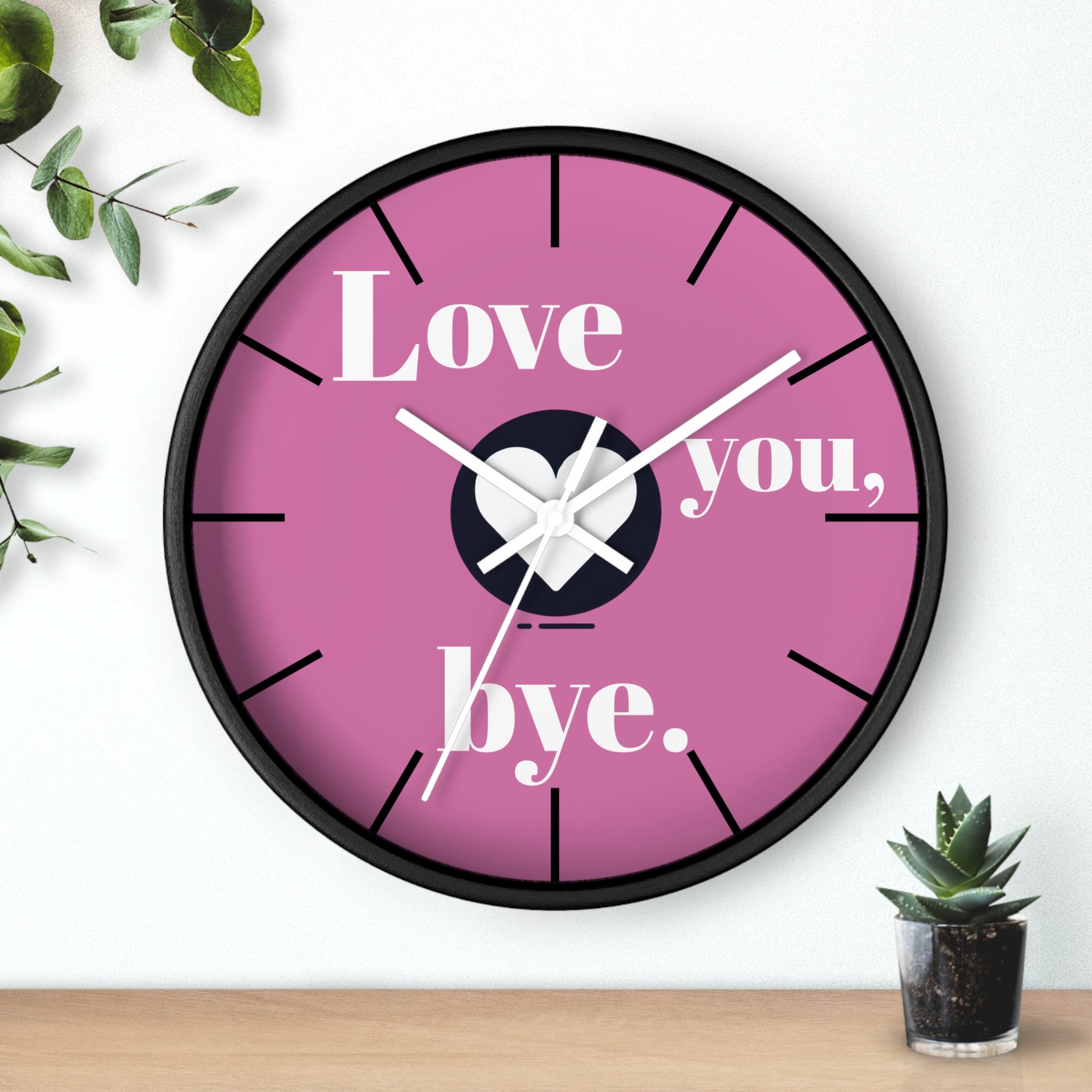 Wall Clock, Love You Bye, Romantic Home Decor, Cute Gift for Couples, Unique Anniversary Present, Bedroom Wall Art, Love Quote Decor,
