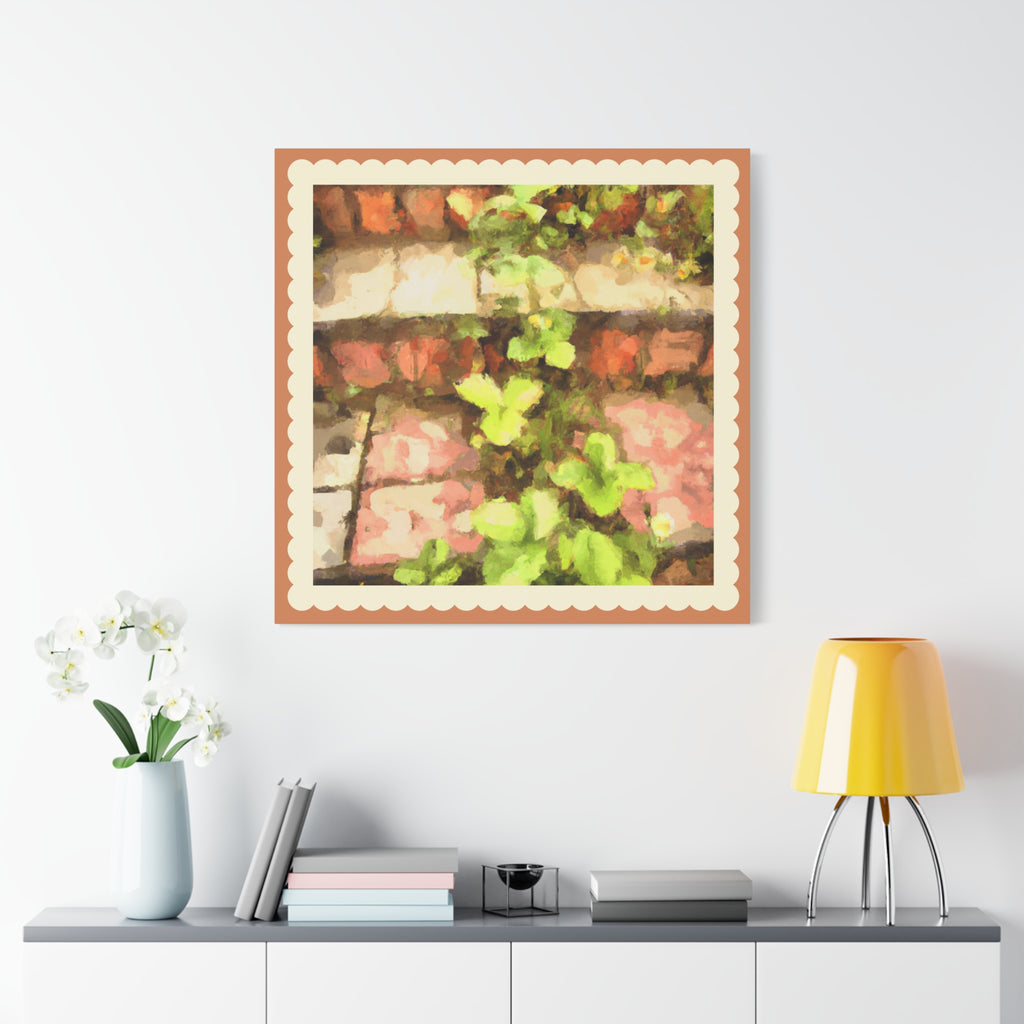 Botanical Brick Path Matte Canvas Wall Art — Stretched 1.25"