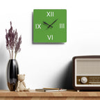 Minimalist's Wall Clock, Acrylic, Bold Green Print