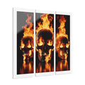 Flaming Skulls Trio - Set of 3 Acrylic Panels - Wall Art for Men - A Collection