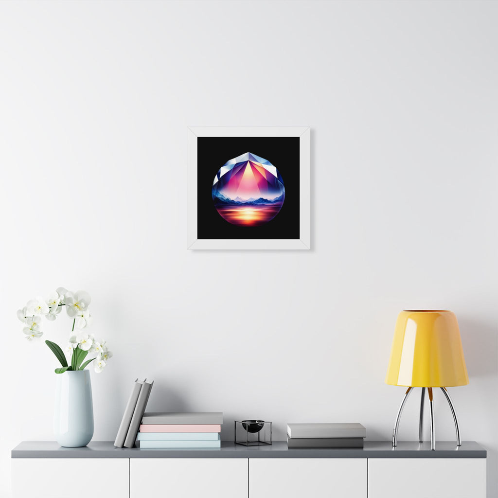 Framed Poster - Landscape Image Faceted Jewel Design