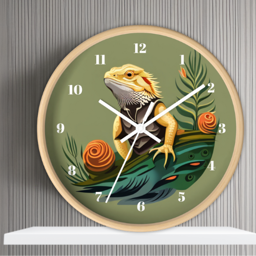 Unique Decorative Pet Bearded Dragon Lover Wall Art Clock