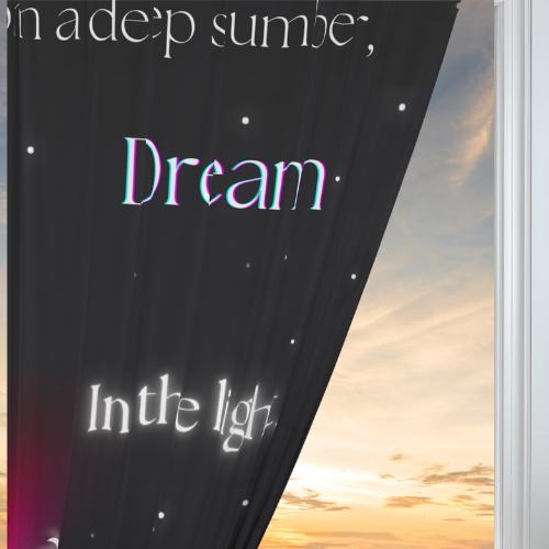 Blackout Window Panel featurning Word Art Poem