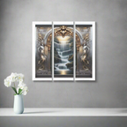 Ancient Waterfalls Acrylic Prints Triptych Decor (Set of 3) Floating Wall Art