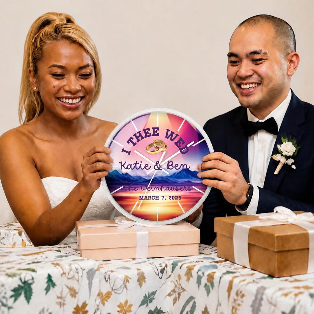 Personalizable Sunset Prism Wall Clock