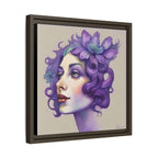 Purple Floral Portrait Matte Canvas Framed Wall Art