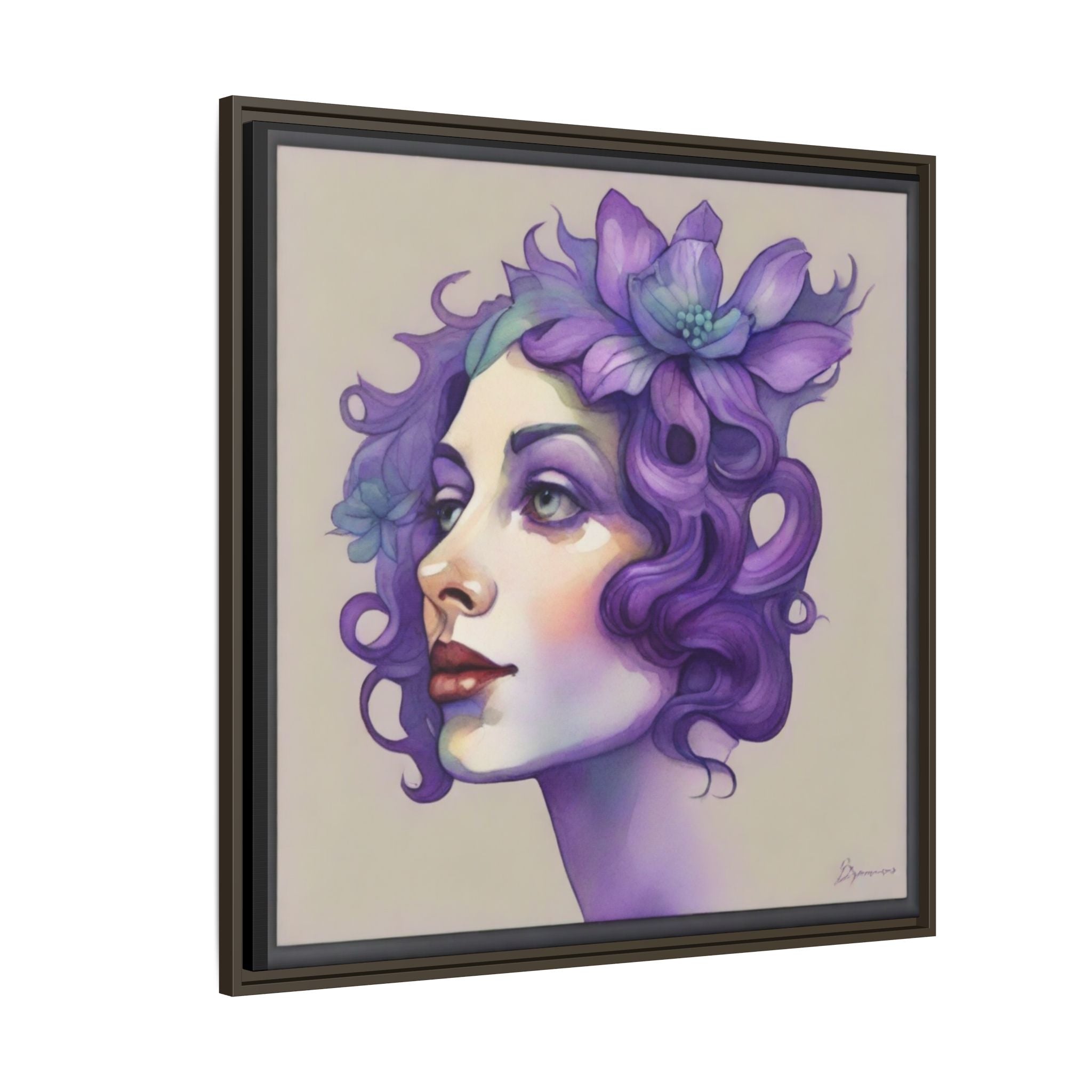 Painterly Floral Portrait Framed Art Print