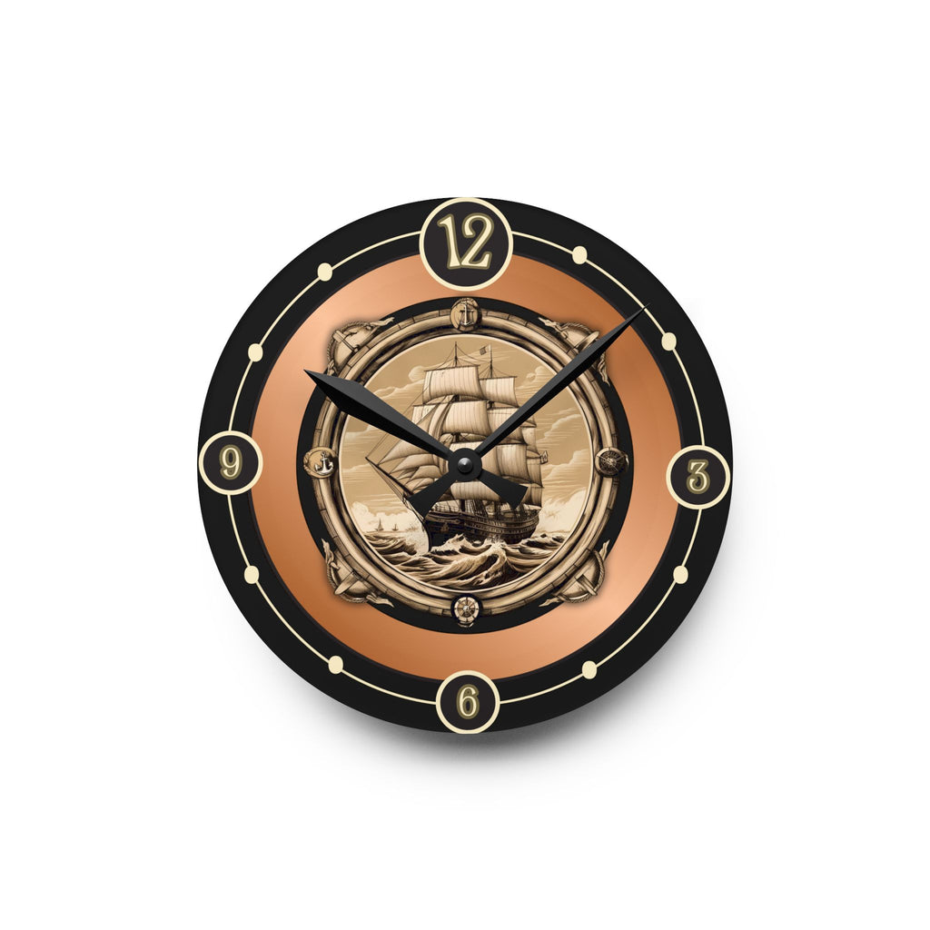 Vintage Styled Ship Acrylic Wall Clock