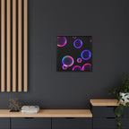 Neon Bubbles Art Print on Canvas Framed Black Light Effect