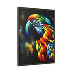 Mosaic Style Parrot Framed Canvas Art Print