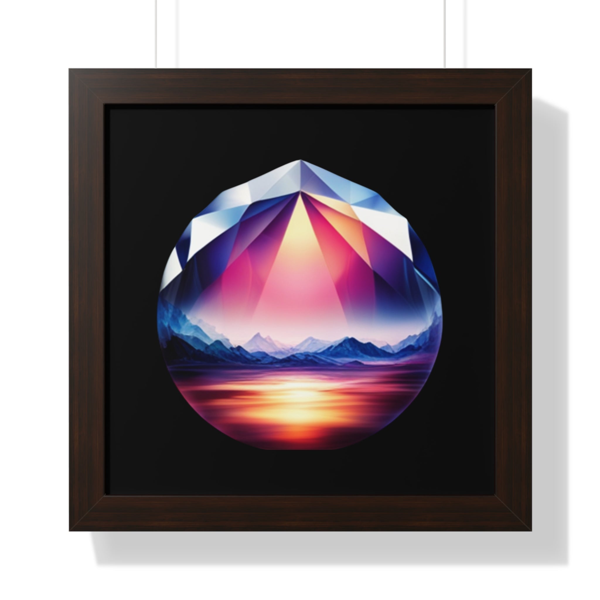 Framed Poster - Landscape Image Faceted Jewel Design