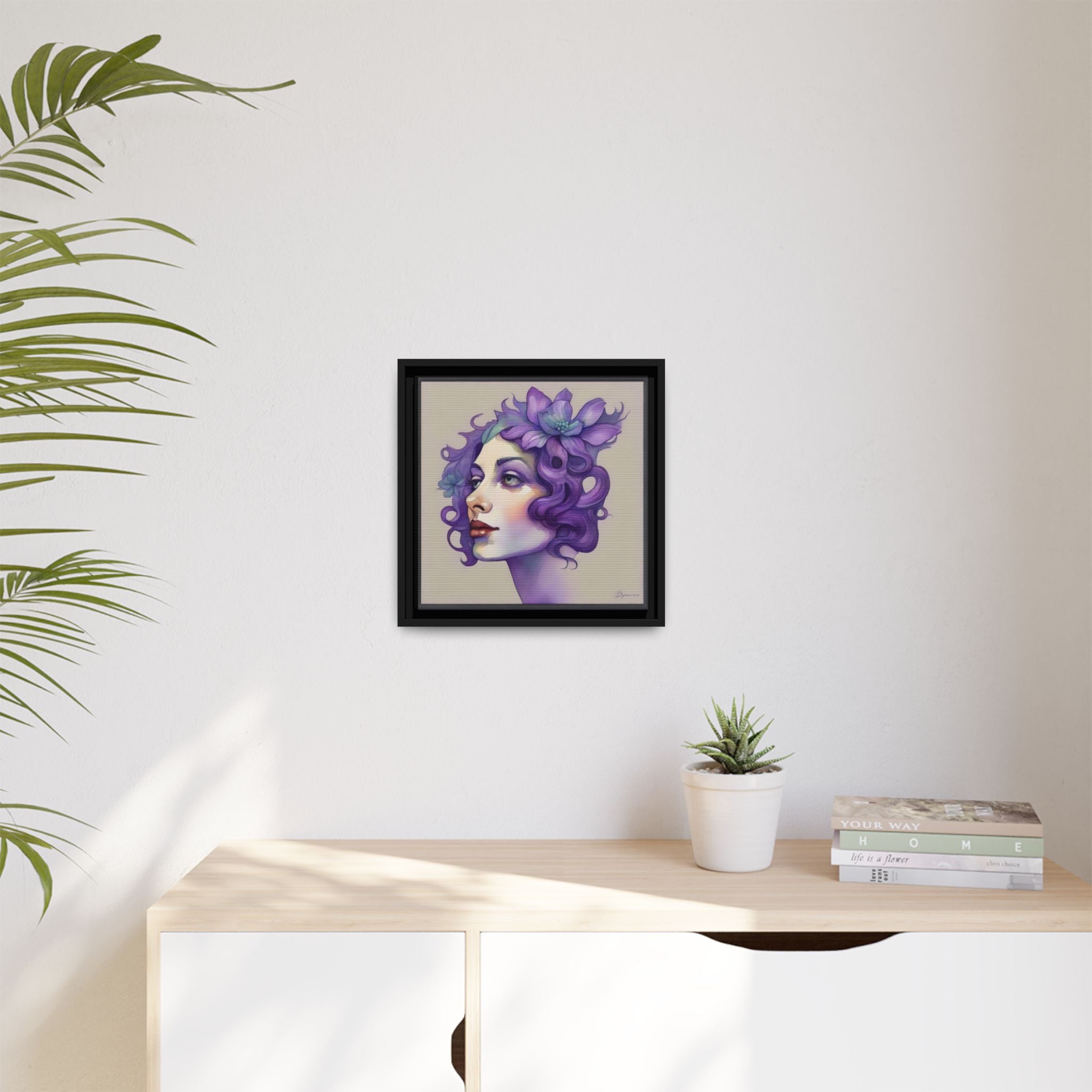 Painterly Floral Portrait Framed Art Print