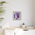 Purple Floral Portrait Matte Canvas Framed Wall Art
