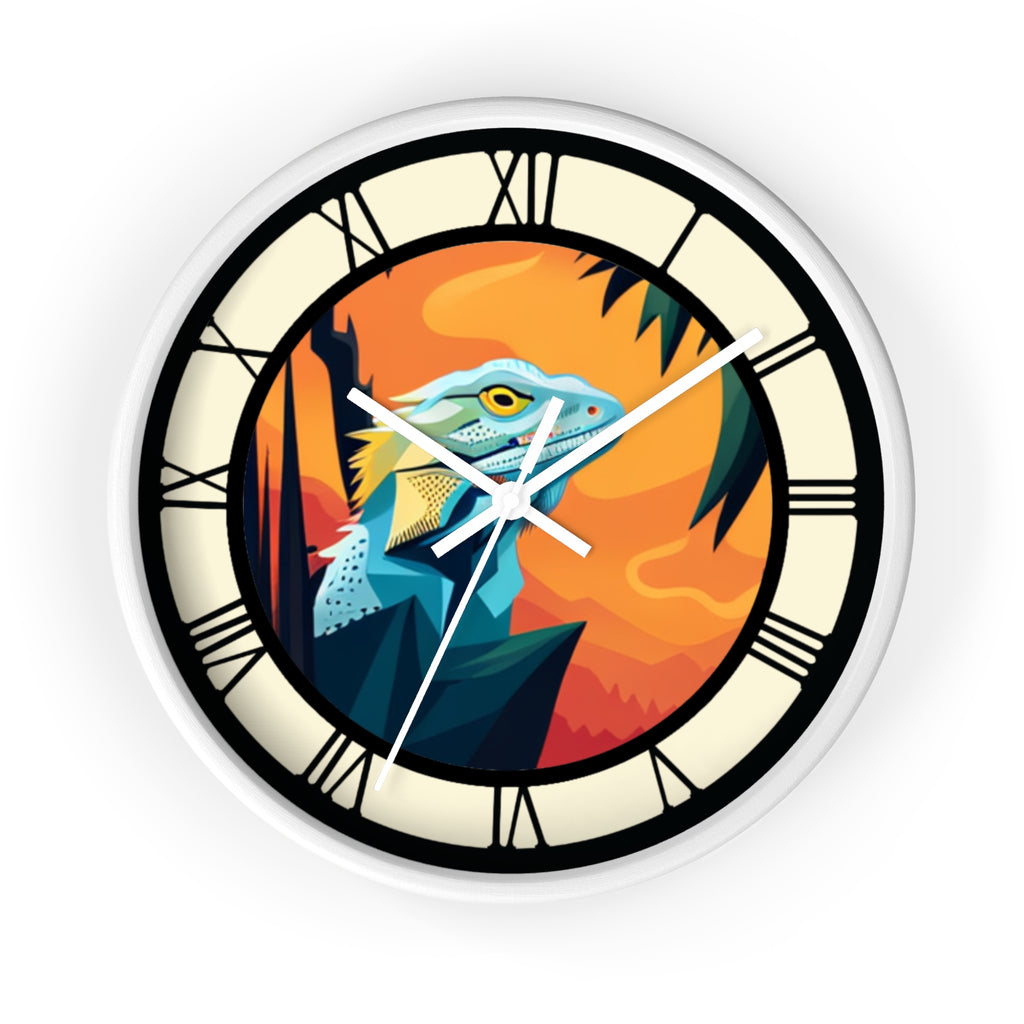 Bearded Dragon Wall Clock with Roman Numerals