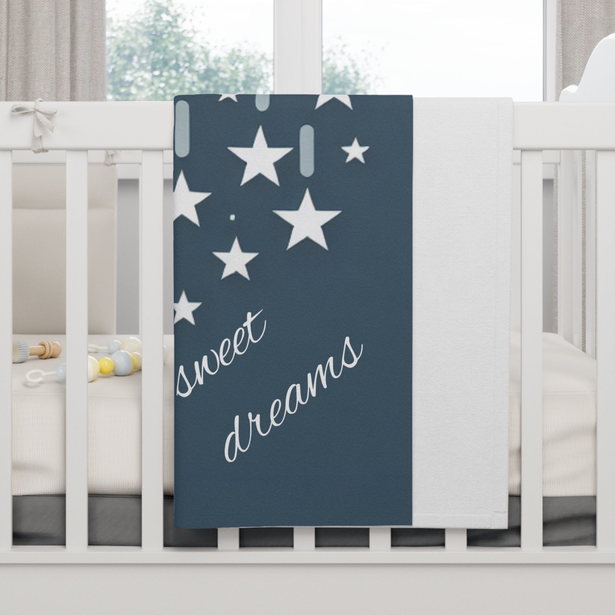 Dream Sweet Dreams, Baby Blanket, Red White and Blue