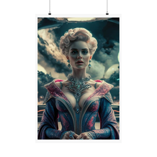 Unframed Gicleé Fine Art Print Poster, Decorative Fantasy Futuristic Woman