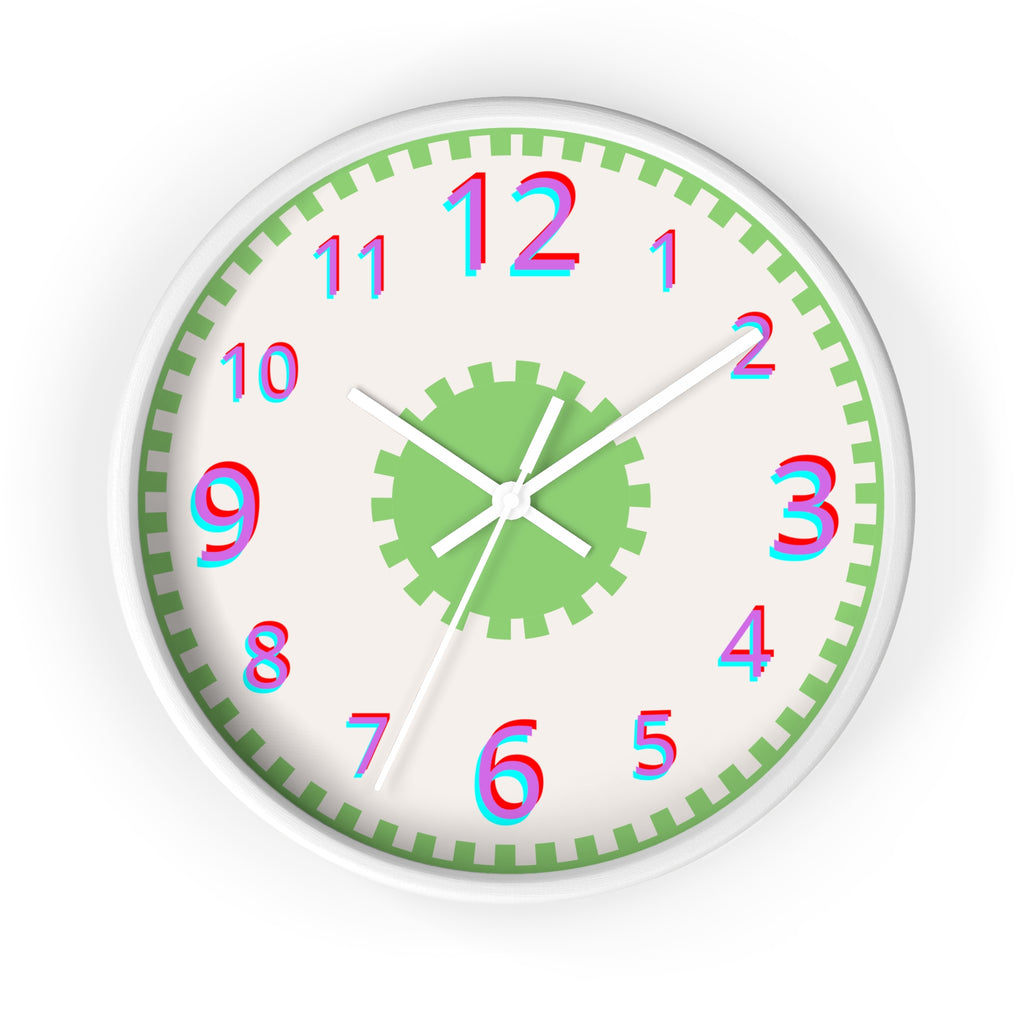 Geared Up 10" Round SILENT Wall Clock for Kids