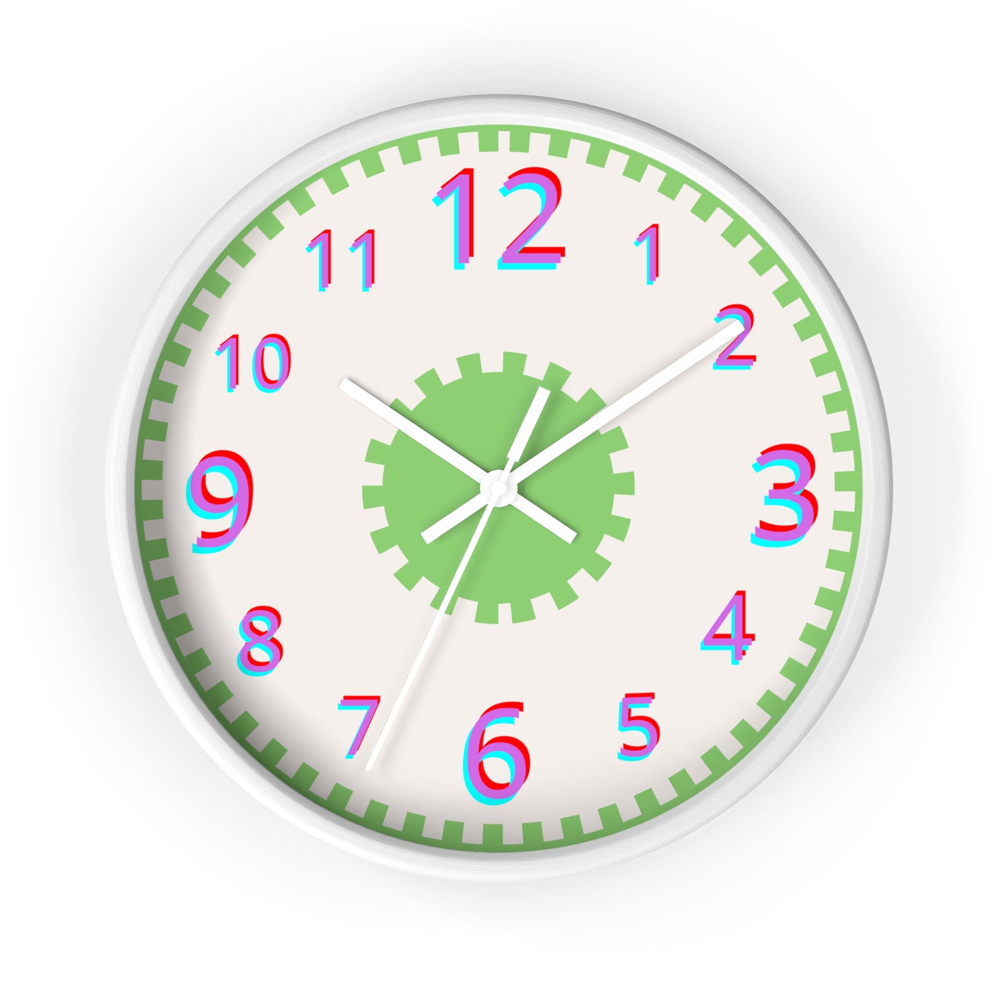 Geared Up 10" Round SILENT Wall Clock for Kids