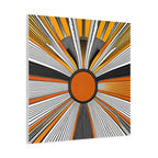 Sunburst Abstract Canvas Art — Orange Black Radiant Wall Decor