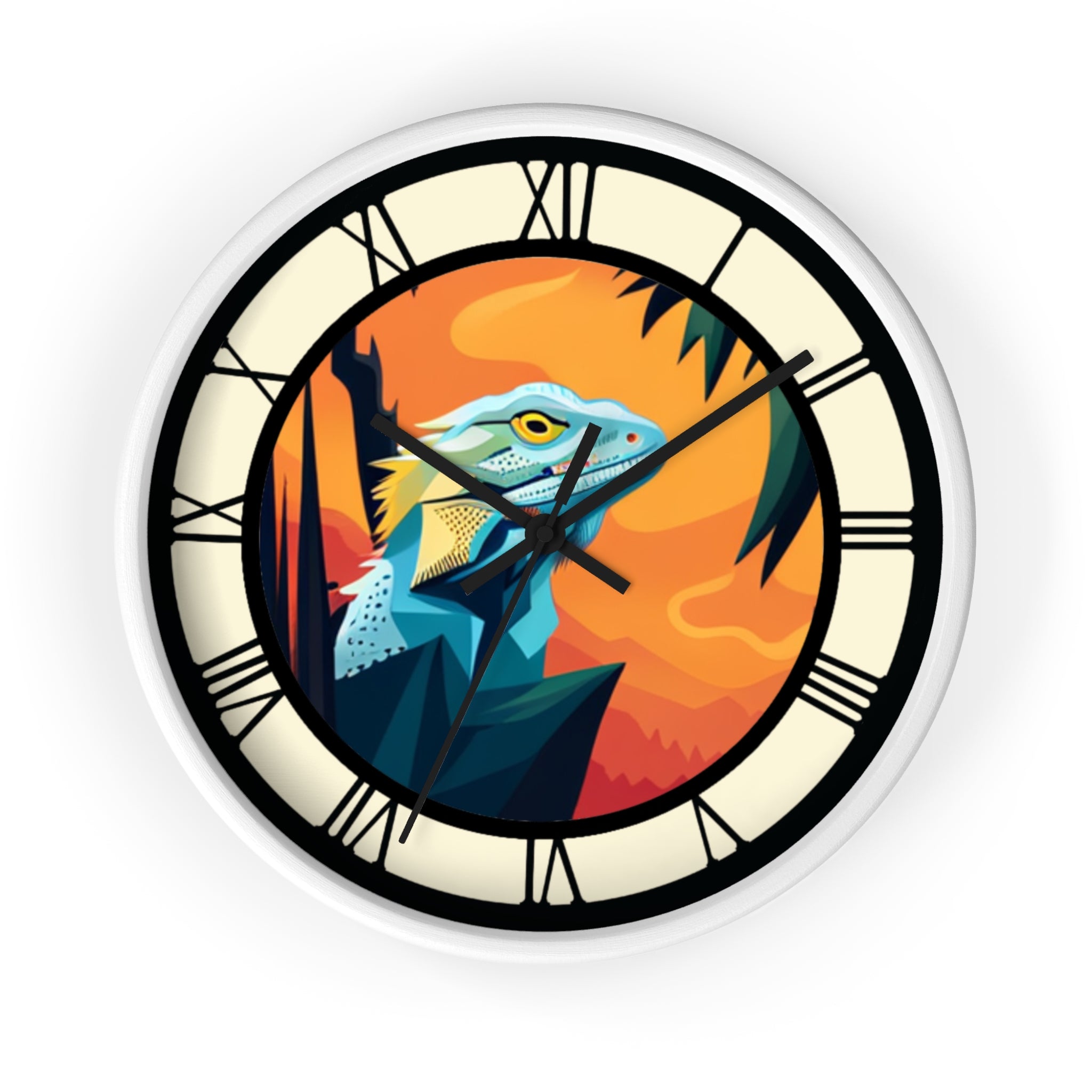 Bearded Dragon Wall Clock with Roman Numerals