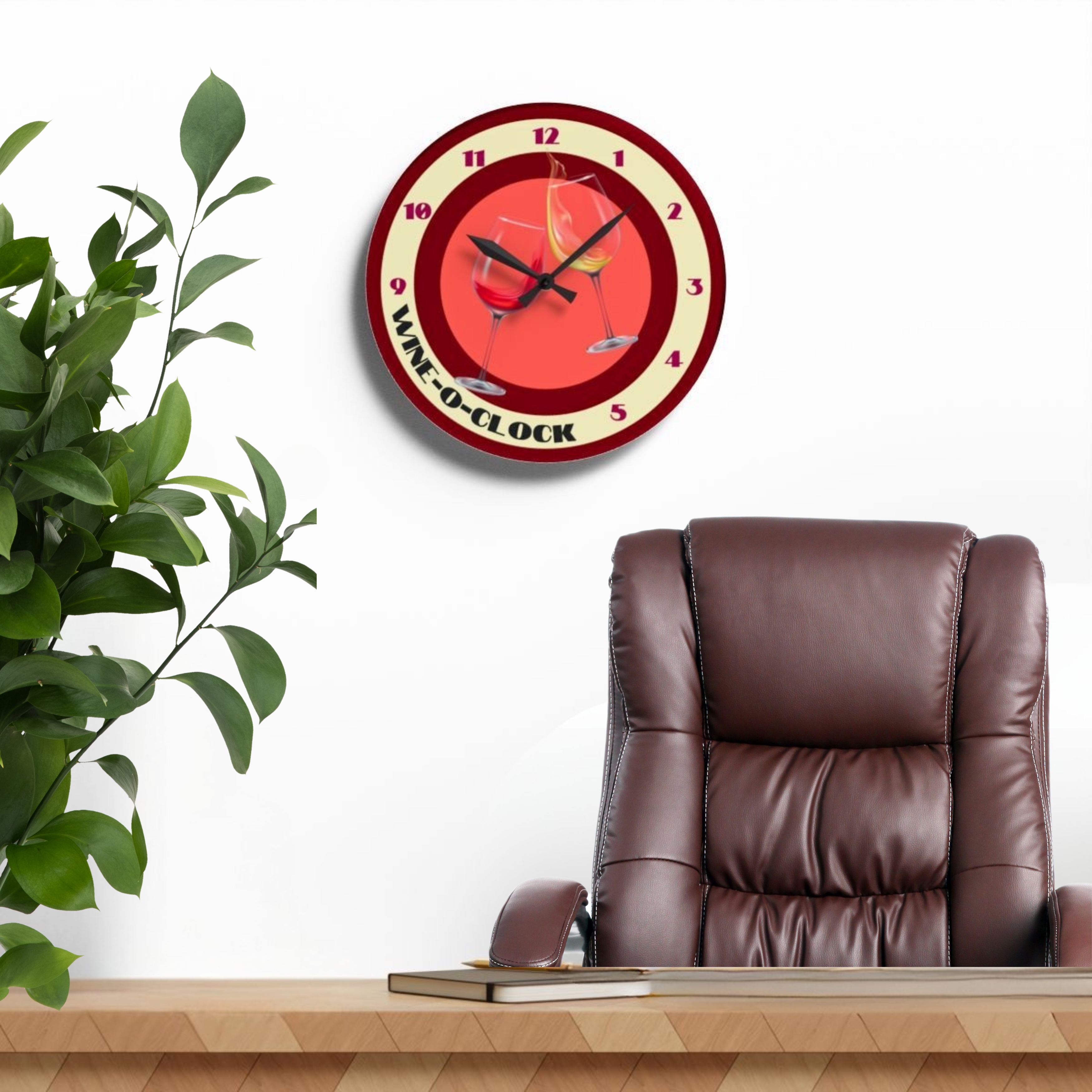 Wine O' Clock, Round Wall Clock, in 2 sizes