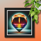 Framed Poster - Candle in a Gem Photorealistic AI Image White Frame