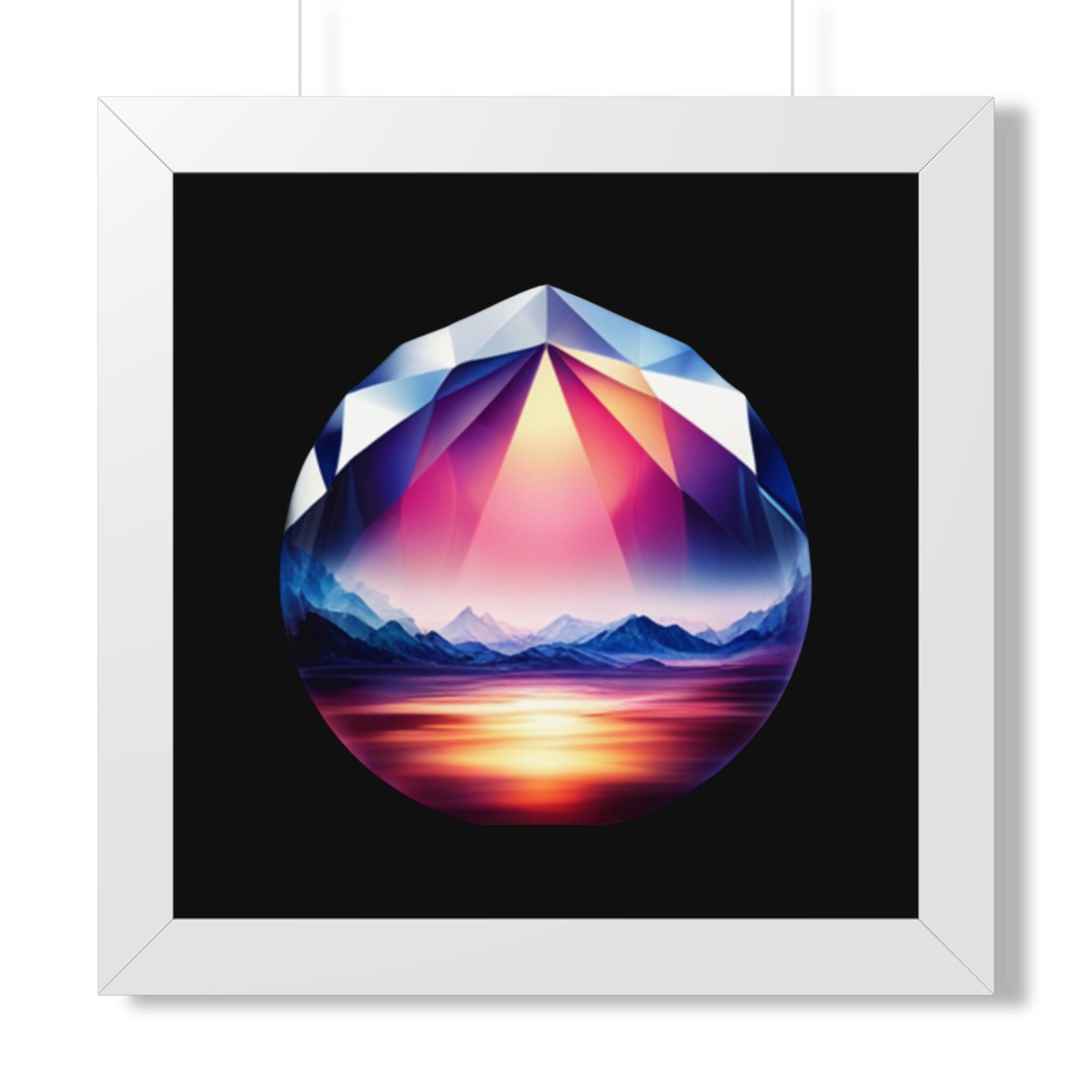 Framed Poster - Landscape Image Faceted Jewel Design