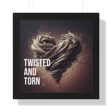 Framed Poster Art Print - Expressive Digital Art 'Twisted and Torn'