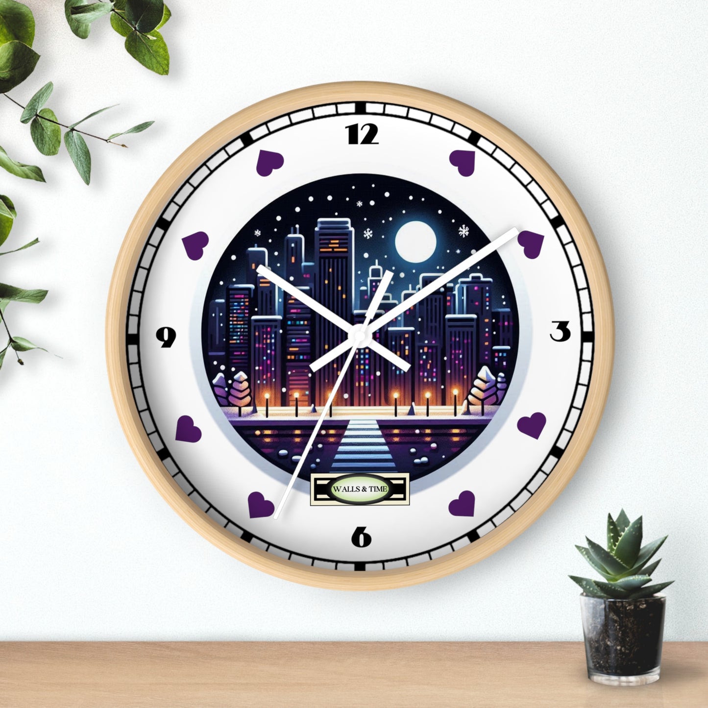 Cityscape Wall Clock - 10" Round Silencing Mechanism