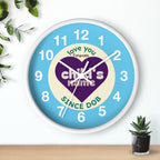 Personalized Purple Heart Wall Clock — "Love You Forever" Nursery Clock with Name & Birth Year