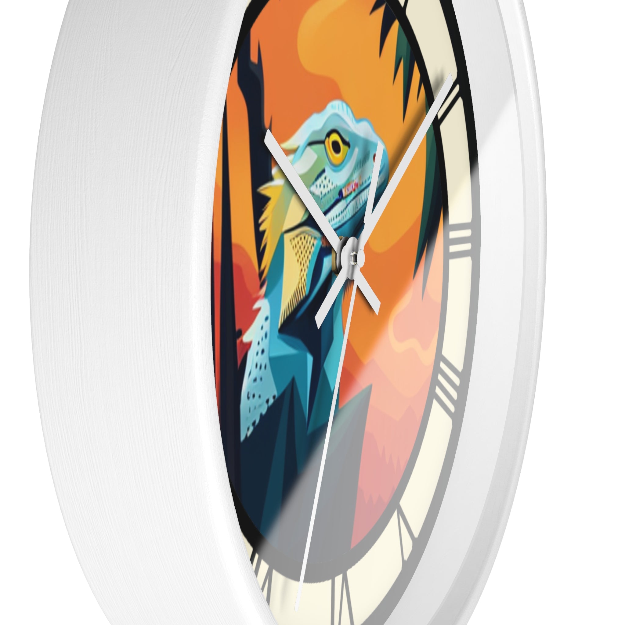 Bearded Dragon Wall Clock with Roman Numerals