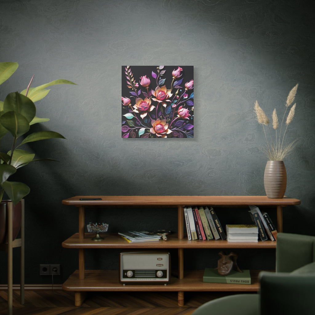 Metallic Floral 3D Canvas Print