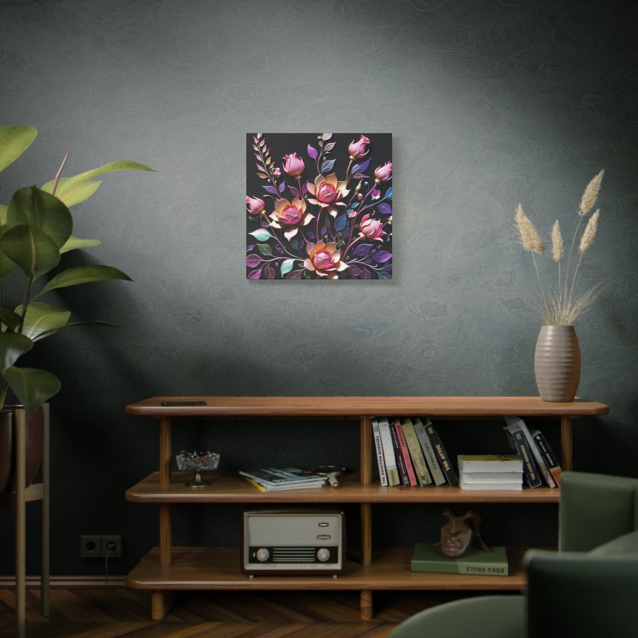 Metallic Floral 3D Canvas Print