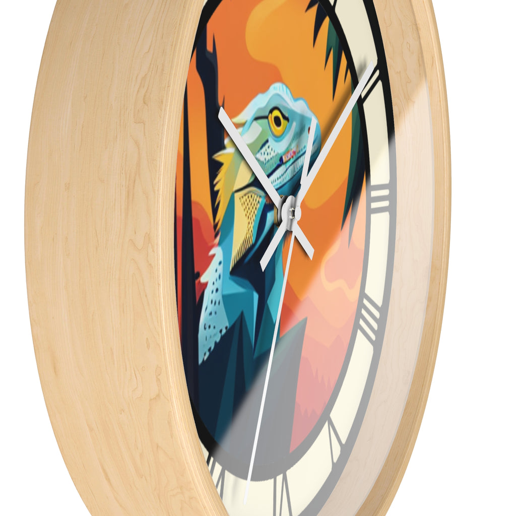 Bearded Dragon Wall Clock with Roman Numerals